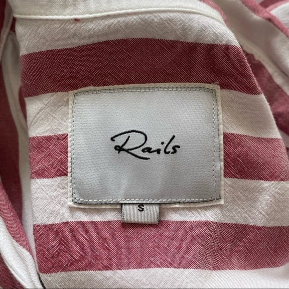 Rails Val Dali Red White Striped Tie Front Button Down Shirt, Small - Picture 10 of 15